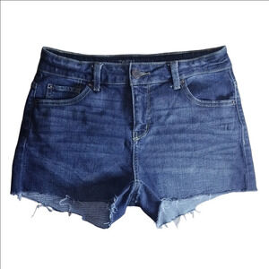 Time and Tru Blue Jean Shorts Raw Frayed Hem